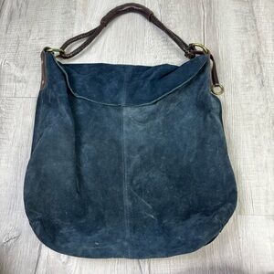 Henri Lou Suede Hobo Bag Navy